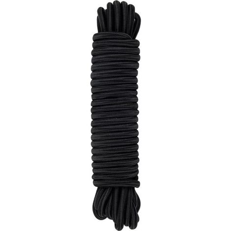 Tendeur Élastique Noir, 8 mm x 10 m, Corde en Polypropylène pour Fixation (1/4)