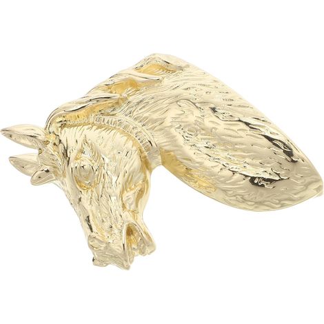 Poignée de Meuble Doré en Alliage de Zinc Tête de Cheval 980c Décoratif Vintage, Remplacement Polyvalent, Entretien Facile et Pose Simple pour Portes et Tiroirs (1/5)
