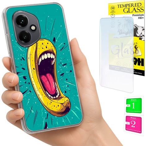 Coque pour Honor X7d / 400 Smart Photo, dos banane + verre 9H (1/5)