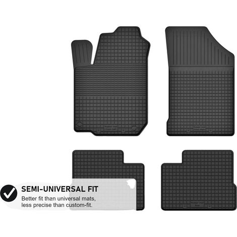 Alfombrillas de goma para el suelo, diseñadas para Kia Venga, de fácil mantenimiento, color negro. (1/5)