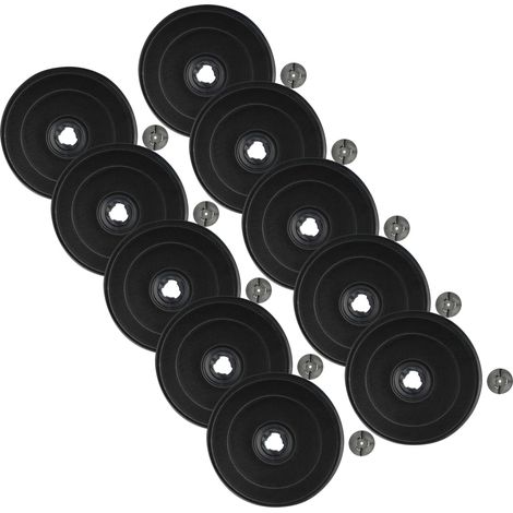 vhbw 10x Aktivkohlefilter kompatibel mit Bosch DUL63CC50T, DUL63CC20B/01, DUL63CC40, DUL63CC50, DUL63CC50B Dunstabzugshaube - 23 cm