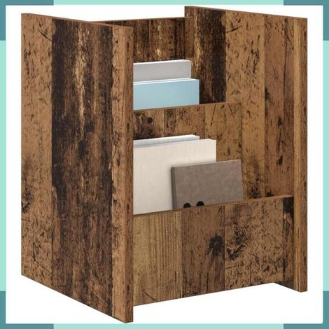 890870 étagère à magazines avec étagère Bois ancien 35 x 35 x 45 cm (1/5)