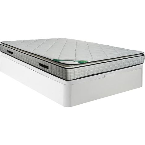 Set 140 x 190 cm Rete contenitore Bianco + Materasso schiuma e rivestimento bambù sp. 23 cm - ADANA di NATUREA (1/5)