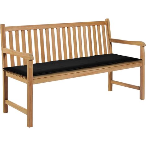Cuscino per panca da giardino Nero 150 x 50 x 3 cm DEC021747