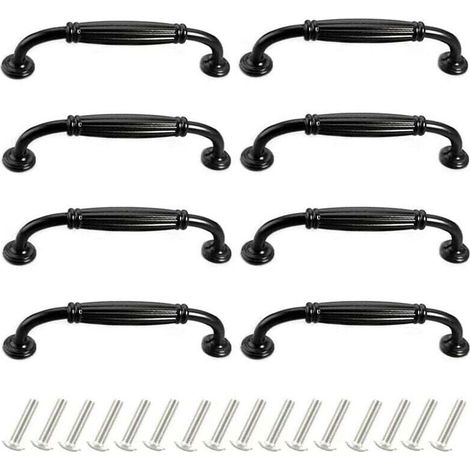 Set mit 8 96 mm großen Türgriffen aus Aluminiumlegierung für Schränke und Schubladen, modernes Design, inklusive Schrauben