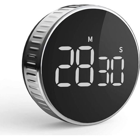 Minuteur de Cuisine, Compte à Rebours Kitchen Timer pour Cuisine Cuisson Classe Formation, Minuterie Aimanté Numérique Affichage LCD, Commande de Rotation, Outil de Gestion du Temps (1/5)
