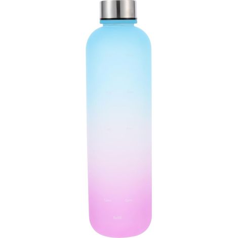 Gourde de sport en inox, dégradé violet-bleu, avec bouchon, pour hommes et femmes. pour les activités de plein air (1/5)