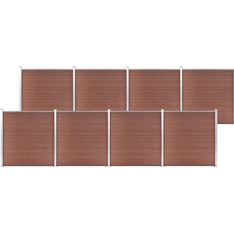 Clôture de jardin WPC 1391x186 cm Marron (1/5)