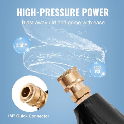 Pistola idropulitrice ad alta pressione con impugnatura girevole a 360°, 5 ugelli, kit per la pulizia dell'auto, connettore M22 da 14 mm - ALTRO (1/3)