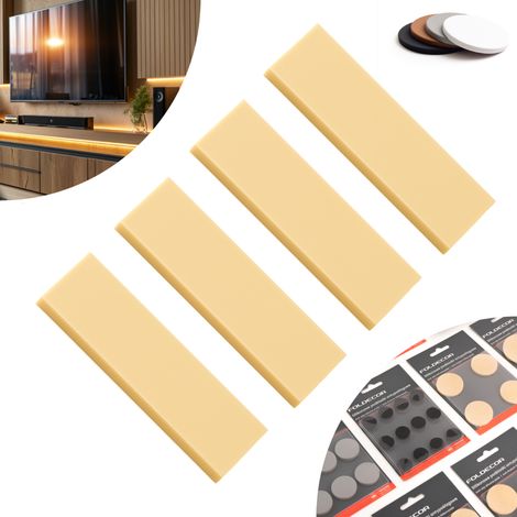 Patins antidérapants auto-adhésifs en silicone, beige, 75 mm x 17 mm (lot de 4) (1/5)
