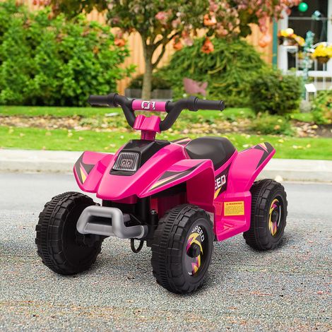 Quad eléctrico para niños con batería recargable de 6 V, velocidad de 2,8 a 4,6 km/h, edad de 18 a 36 meses, 72 x 40 x 45,5 cm, rosa.