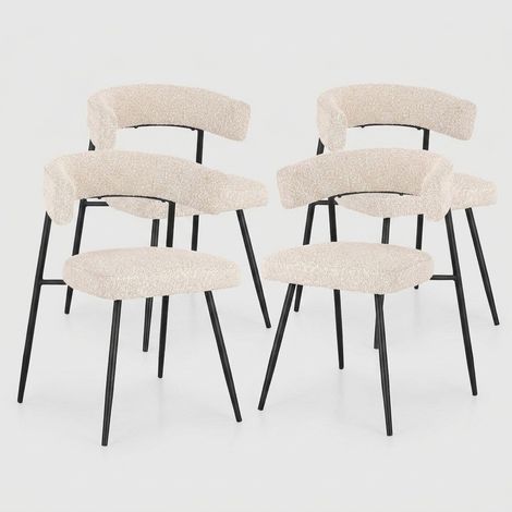 4 sillas modernas de cocina Amaia YES - Blanco roto (1/5)