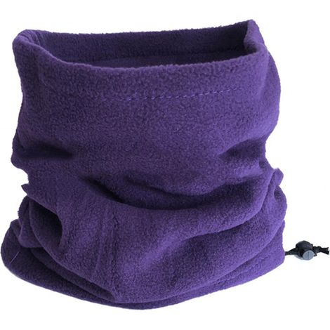 Cache-cou unisexe d'hiver en polaire douce et épaisse, couleur unie, violet (1/5)