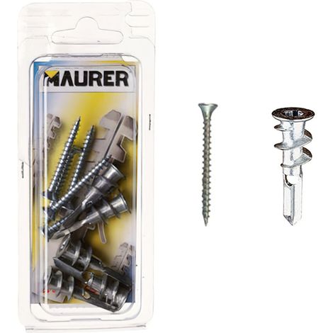 Gipskartondübel aus Zamak mit Schraube (5 Stück) in Blisterverpackung