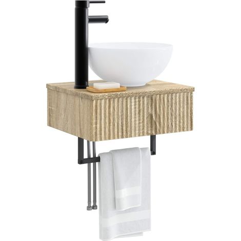 vidaXL Wall-Mounted Wash Basin Sonoma Oak 40 x 35 x 39 cm (1/4)