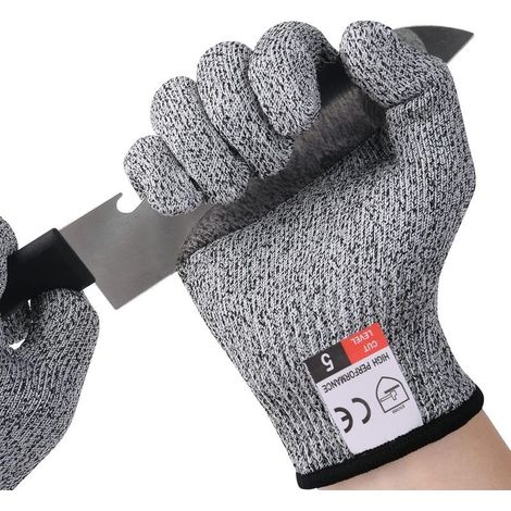 Gants de Travail Anti Coupures, Protection de Niveau 5 et Certifié EN388 Gants Securite Enfant Femme, Gants de Coupe pour L'écaillage D'hutres, Cuisine, Jardinage, Bricolage, Extérieur - S (1/5)