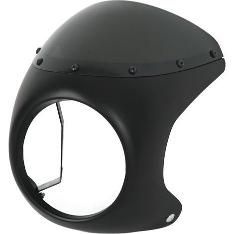 Le carénage de phare de moto de 7 pouces protège le pare-brise conception universelle, convient à la plupart des phares ronds de moto noir mat. (1/5)