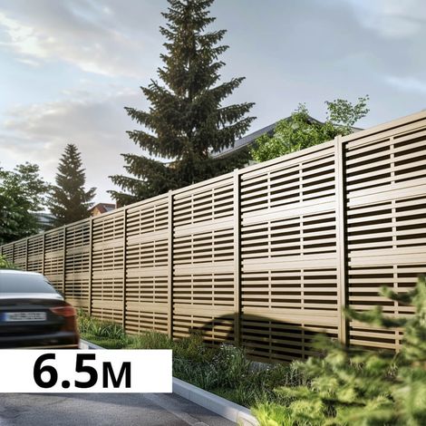 Mur Anti-bruit Bois 6,63x2,4m SILENZO ABSORB - Clôture Réduction Sonore - Palissade