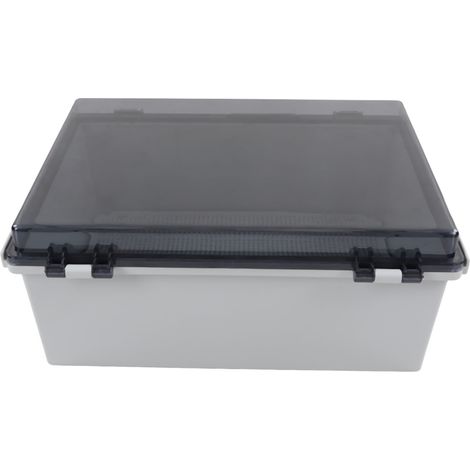 Boîte de dérivation étanche transparente IP65 avec couvercle, coffret électrique extérieur gris imperméable (1/5)