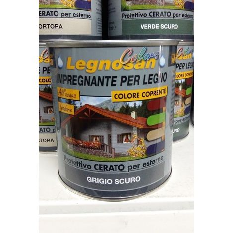 VELECA IMPREGNANTE IDROREPELLENTE PER LEGNO ALL'ACQUA LEGNOSAN COLORS 750ML Grigio scuro