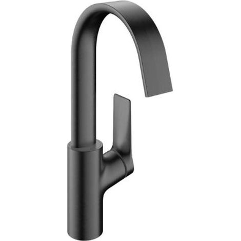 Hansgrohe Vivenis - Waschtischmischer mit Zugstangen-Ablaufgarnitur und Schwenkauslauf, EcoSmart, gebürstetes Schwarzchrom 75030340