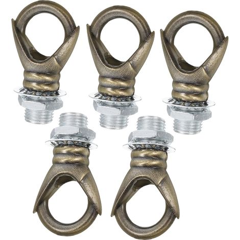Lot de 5 crochets suspension en alliage zinc doré pour lampes et (1/5)