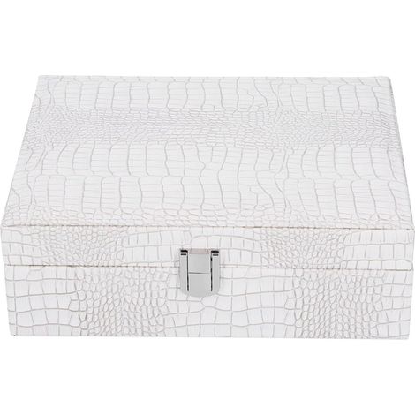 Jewelry Box, PU Leather Jewelry Display Case with Metal Lock, Large Capacity for Storing Watches of Different Sizes, Ideal for Birthdays (1/5)