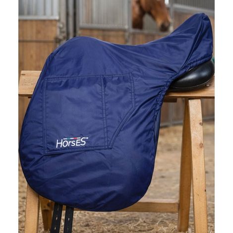 Full, BLU: Coprisella per selle da dressage in resistente nylon con interno in morbido pile