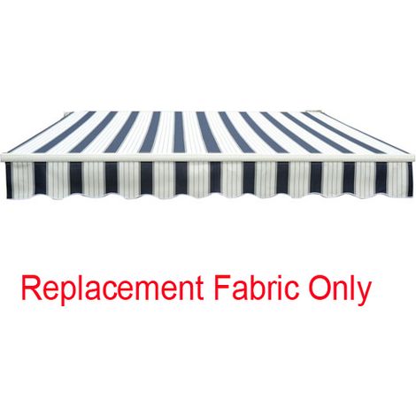 Greenbay 3.5x2.5m Garden Awning Replacement Fabric Top Cover Front Valance Blue-White