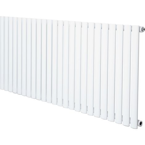 Radiador Ovalado de Columna Simple  Blanco  60x144 cm Acero al Carbono 1369 W  Soportes, Kit, Cepillo  Garantía 15 Años  Calefacción Eficiente y Elegante