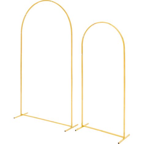 Mophorn Lot de 2 arches métalliques dorées de 2,2 m et 1,8 m pour décorations de mariage, anniversaires, remises de diplômes, fêtes, cérémonies et célébrations, structure robuste et élégante (1/5)