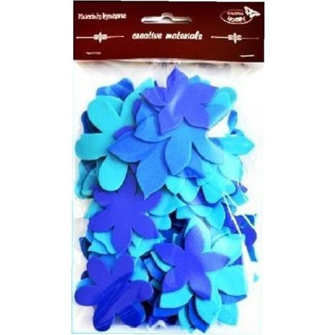 Fleurs dans les tons bleus, 60 pièces