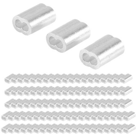 Manchon de Sertissage Aluminium pour Câble Diamètre 3 mm Lot de 100 Pièces