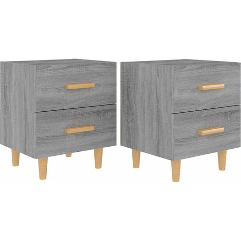 vidaXL Mesitas de noche 2 unidades gris sonoma 40x35x47,5 cm (1/2)