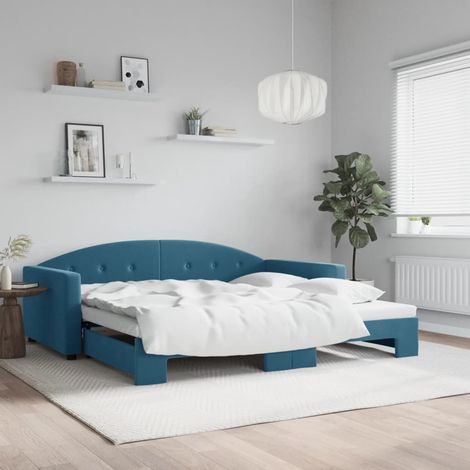Sofá cama nido terciopelo azul 100x200 cm vidaXL (1/5)