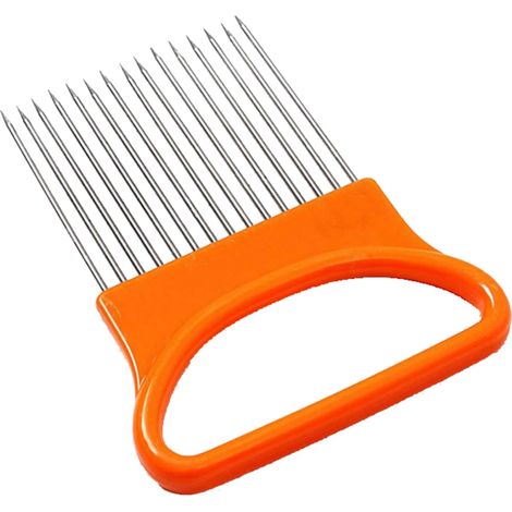 Coupe-oignon Portable en acier inoxydable, aiguille de fixation pour Steak, pour usage domestique et en cuisine (Orange) (1/2)