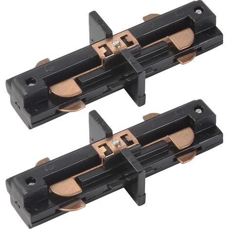 Litecraft Track Butt Connector for Single Circuit Mains Fitting Black - 2 Pack (1/2)