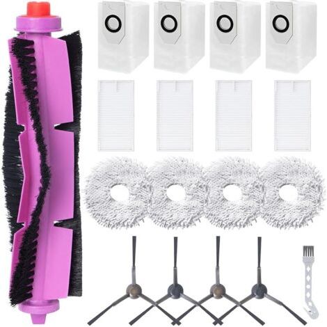 ALLIANDISFOREHILL Kit accessoires pour aspirateur robot Eureka J12 Ultra, 1 brosse principale, 4 filtres HEPA, 4 Chiffons, 4 sacs à poussière, 4 br (1/5)