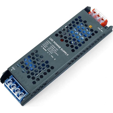 Transformateur 220V 24V 200W 8,3A LED Transfo, Extra Fin Driver Adaptateur Alimentation 220V AC à 24V DC Adapter Constante Alimentation Basse Tension pour LED Bande Lumineuse (1/5)