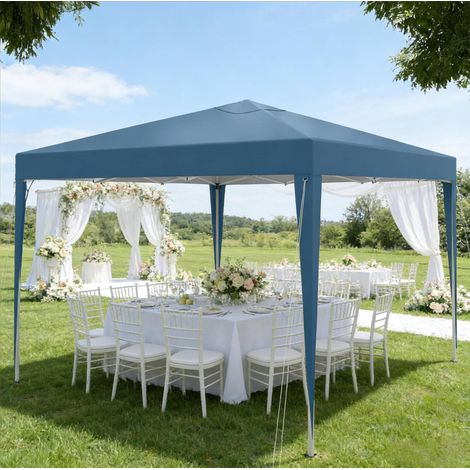 Pabellón plegable jardín ajustable impermeable azul HAVRYA (1/5)