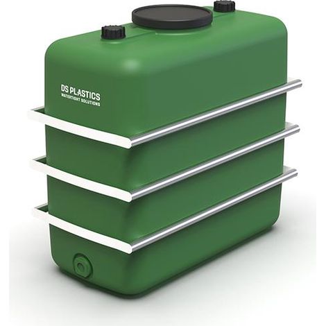 Cuve Hors-sol Rectangulaire 1100 Litres avec Bandes en Acier DS Eau Vert (1/2)