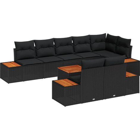 Maison Exclusive - Gartensofa-set mit Kissen mit Speicher 8 pcs S