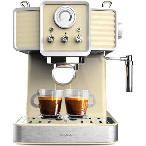 Machine à espresso rétro jaune 20 bars 1,5 L (1/2)