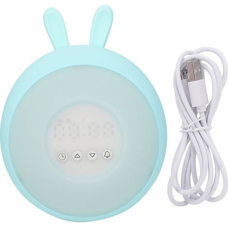 Niedlicher LED-Wecker aus Silikon mit Touch-Steuerung und Alarmfunktion – Hellblau fürs Schlafzimmer (1/5)