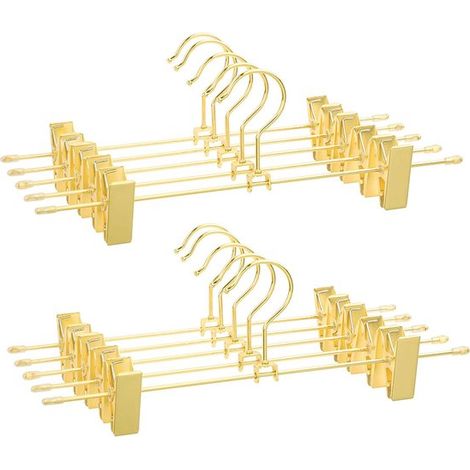 Grucce in metallo,10 pezzi,lunghezza 31 cm,2 clip antiscivolo per gonne e biancheria intima,acciaio inox,colore oro CRI046G01 (1/5)