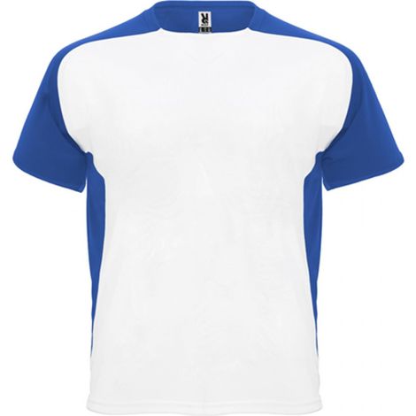 Camiseta técnica de manga ranglán y cubrecosturas a tono BUGATTI ROLY XXL Blanco/Royal
