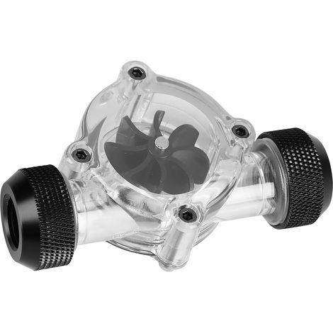 Indicateur de débitmètre femelle-femelle avec filetage G1/4" pour refroidissement liquide PC, 8 turbines (noir) (1/5)