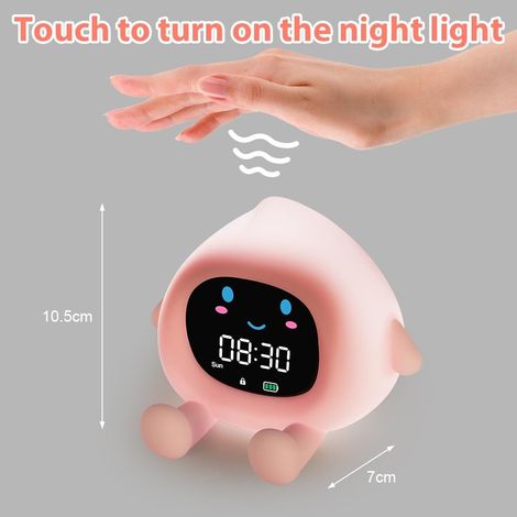 Réveil Enfant Jour-Nuit Éducatif – Entraîneur De Sommeil Avec Soleil/Lune, Veilleuse Multicolore, Sons Apaisants Réveil Garçon Fille Minuterie