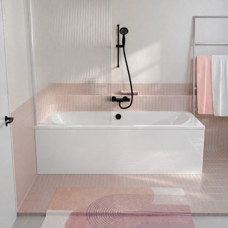 pack baignoire duo 170x75cm avec tabliers recoupables 180cm et 80cm - blanc brillant - mae (1/5)