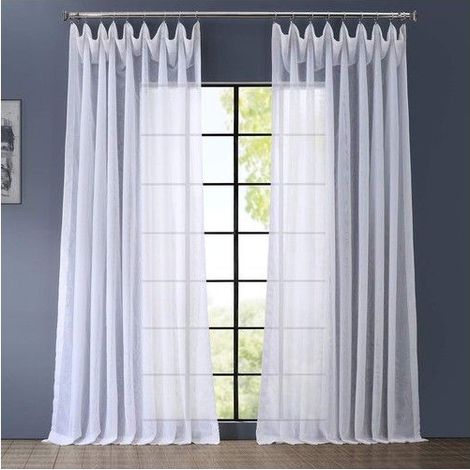 Voilage double couche - Blanc - 100 x 96 pouces - 1 pièce - Double couche - Ourlet lesté - Transparence 10-20% (1/5)